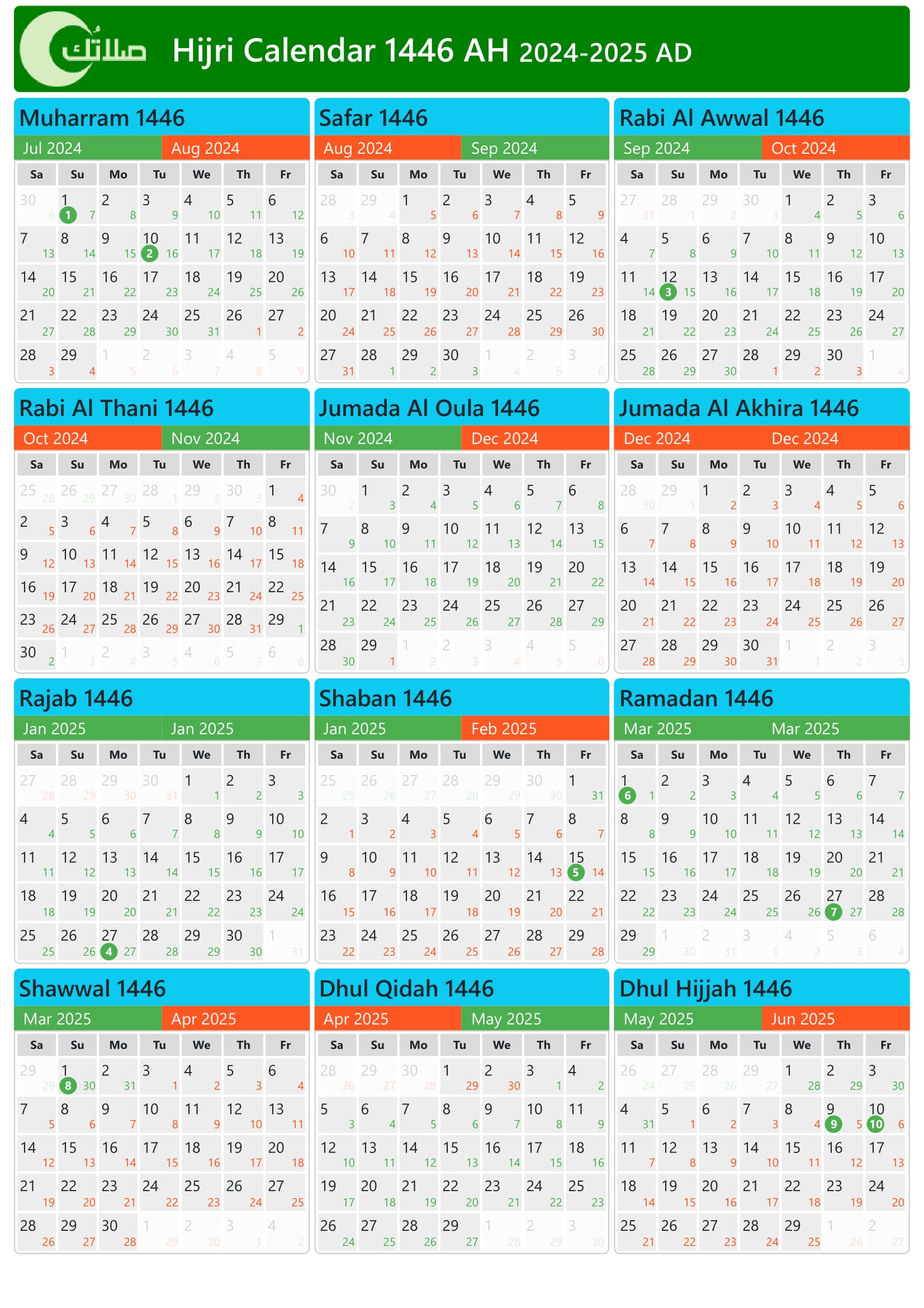 Umm Calendar 2025